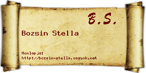 Bozsin Stella névjegykártya